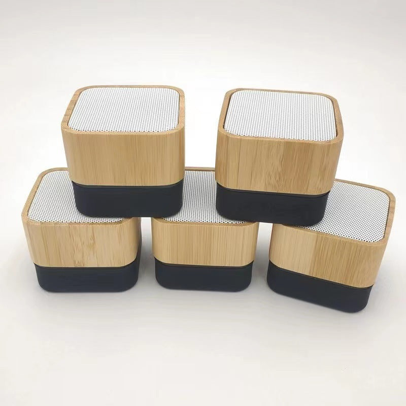 Natural wood Bluetooth speaker lifestyle shot