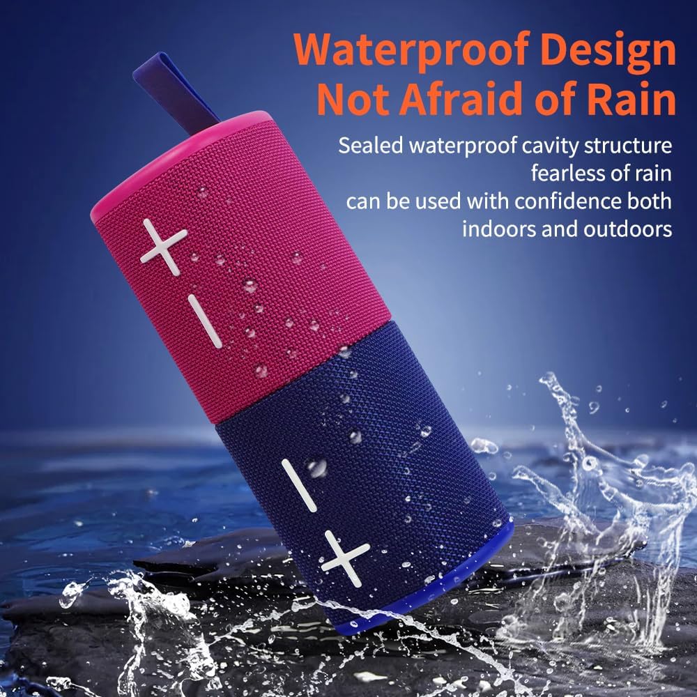 Magnetic split speaker showing IPX6 waterproof design