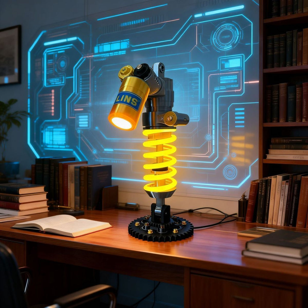 Shock absorber desk lamp, industrial coilover ambient light, product photo 18