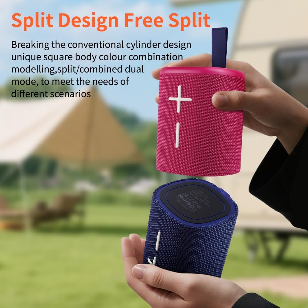 Magnetic Bluetooth speaker separated into two units