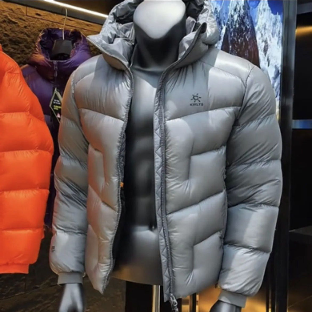 Lightweight hooded duck down jacket, winter puffer coat