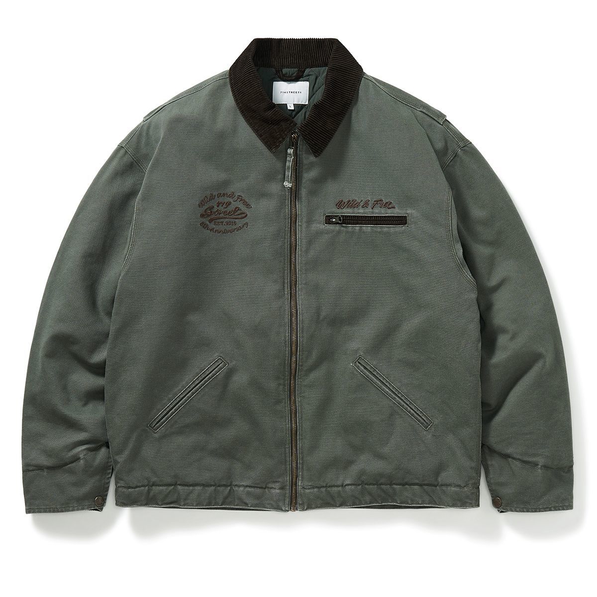 Quilted padded jacket stitching detail