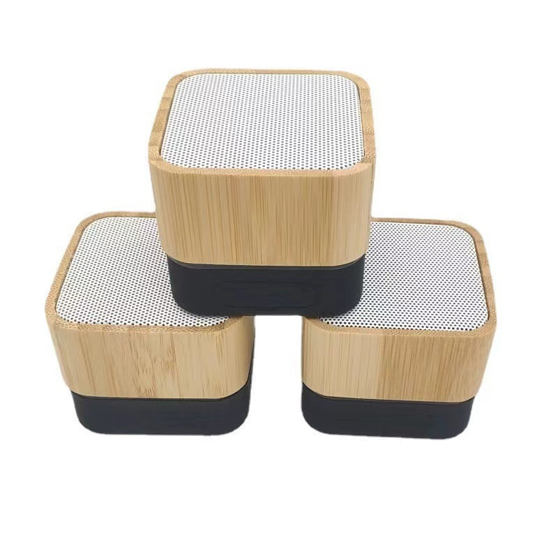 Bamboo mini speaker with silicone base detail