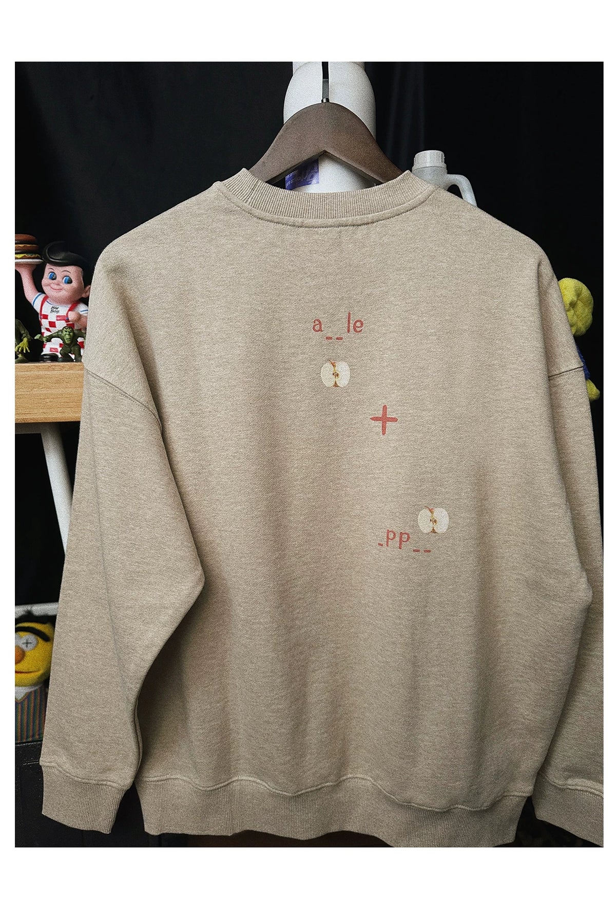 Pixel apple embroidered hoodie, lifestyle