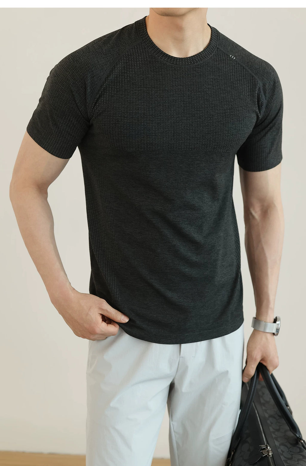 Men's Jacquard Mesh Short Sleeve Tee