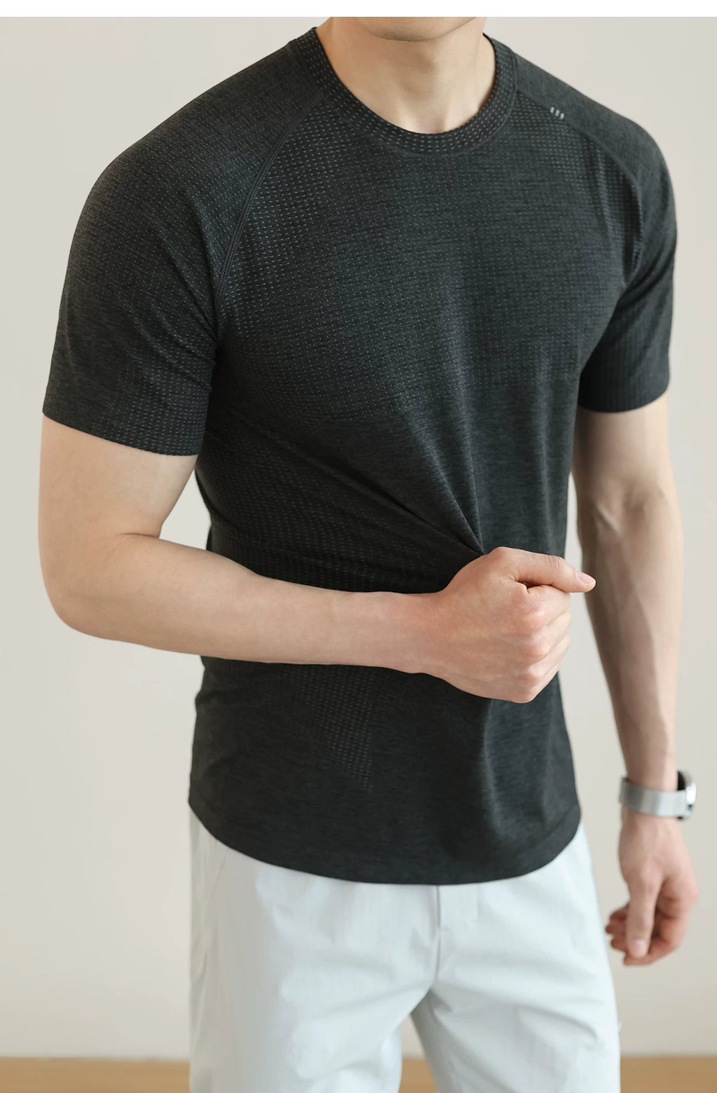 Men's Jacquard Mesh Short Sleeve Tee