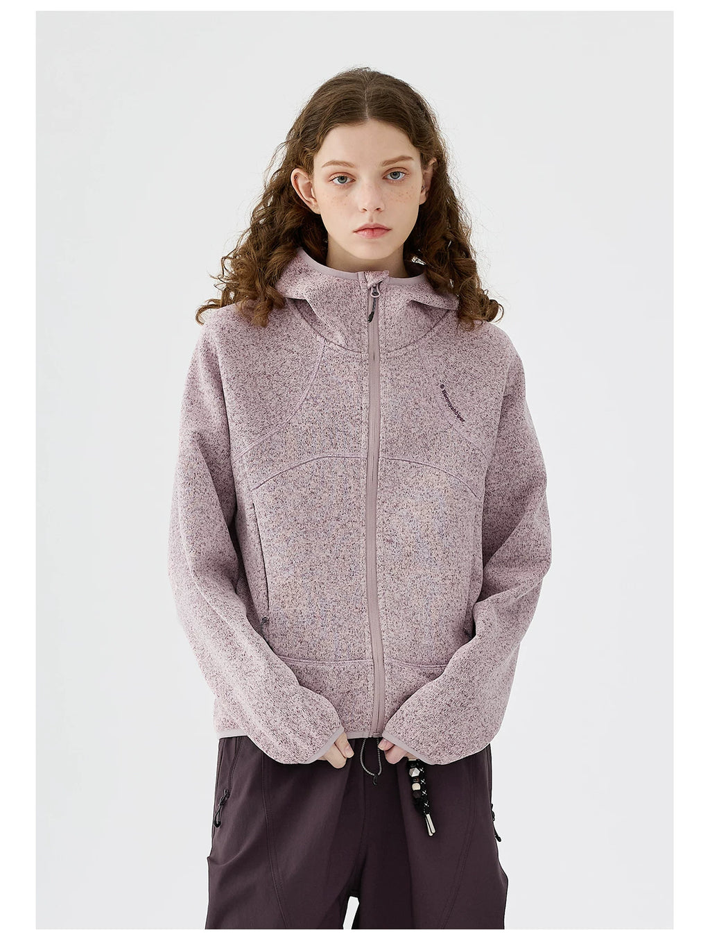 Melange Knit Fleece Hoodie