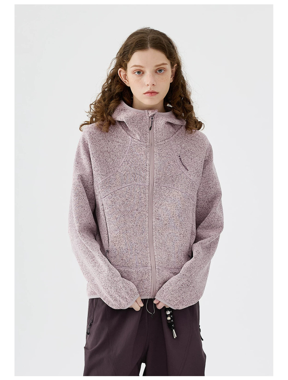Melange Knit Fleece Hoodie