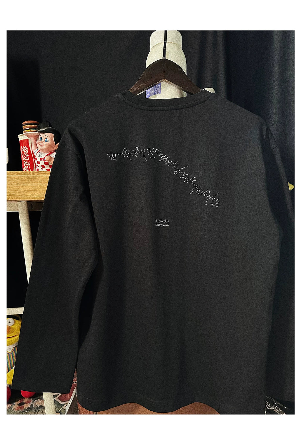 PII β-Endorphin Long-Termism Philosophy Black T-Shirt, 300GSM Heavyweight American Vintage Crew Neck Short Sleeve Tee, Retro Thought-Provoking Casual Top for Men Women Streetwear Minimalist Daily Wear