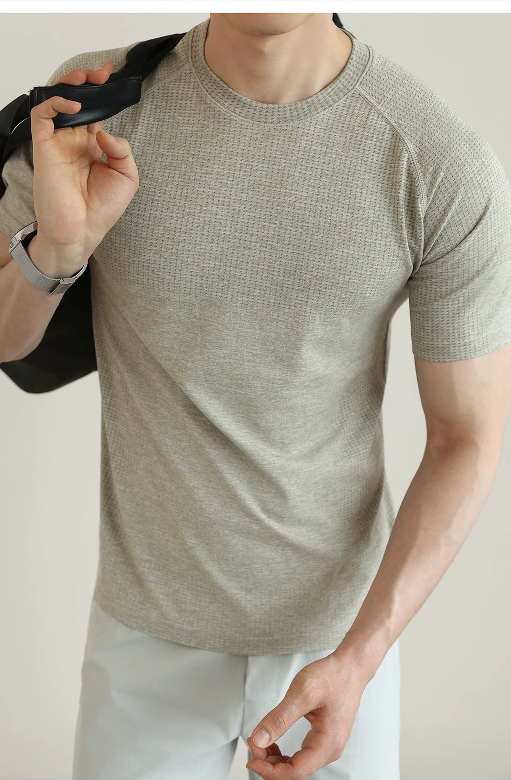 Men's Jacquard Mesh Short Sleeve Tee