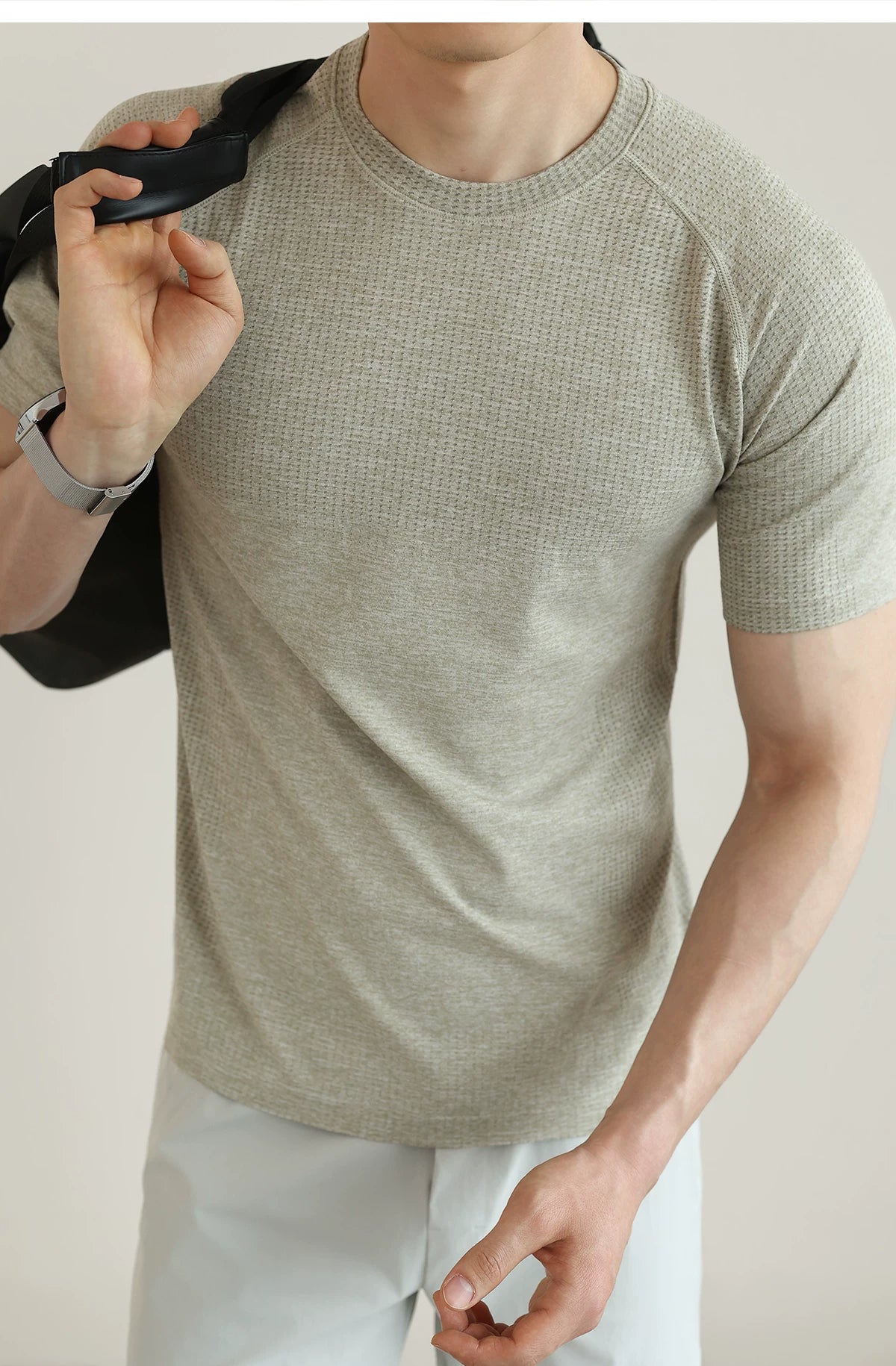 Men's Jacquard Mesh Short Sleeve Tee