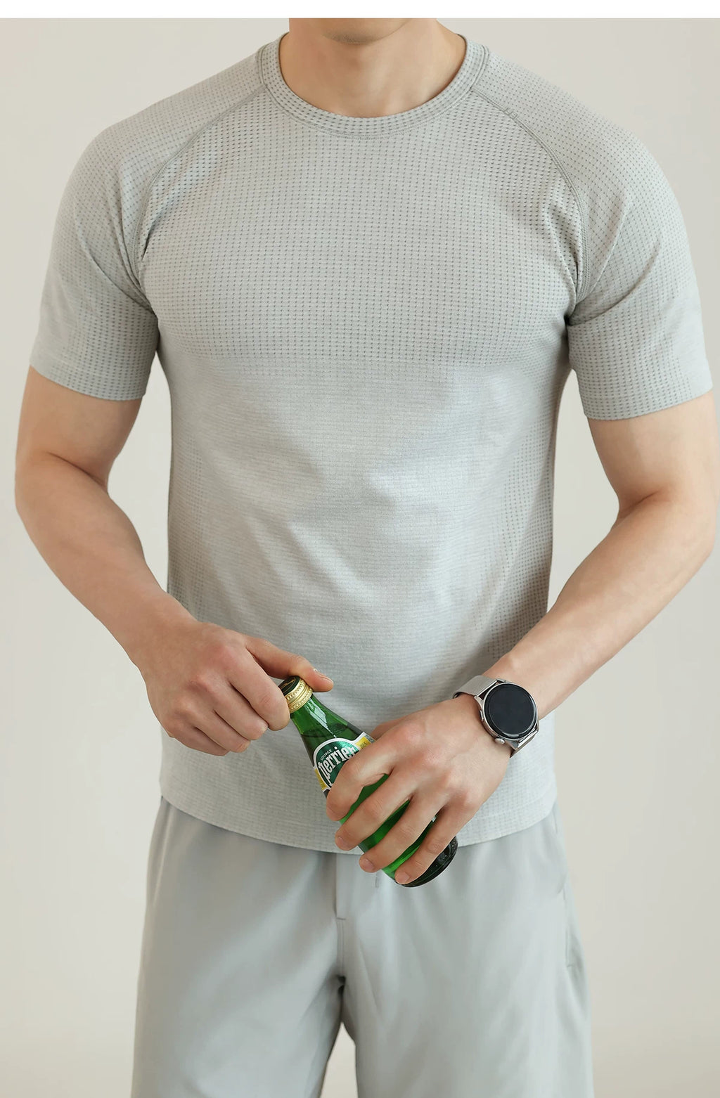 Men's Jacquard Mesh Short Sleeve Tee