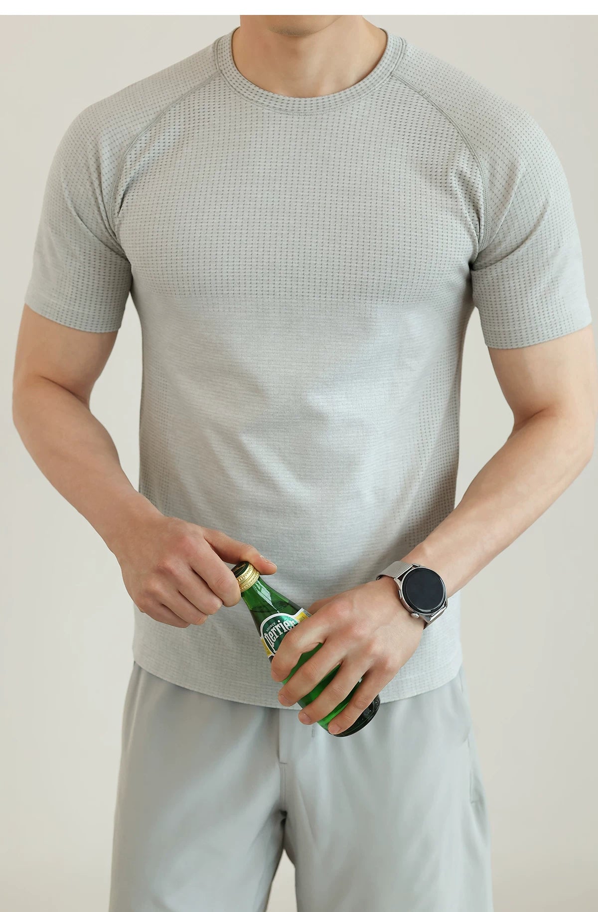 Men's Jacquard Mesh Short Sleeve Tee
