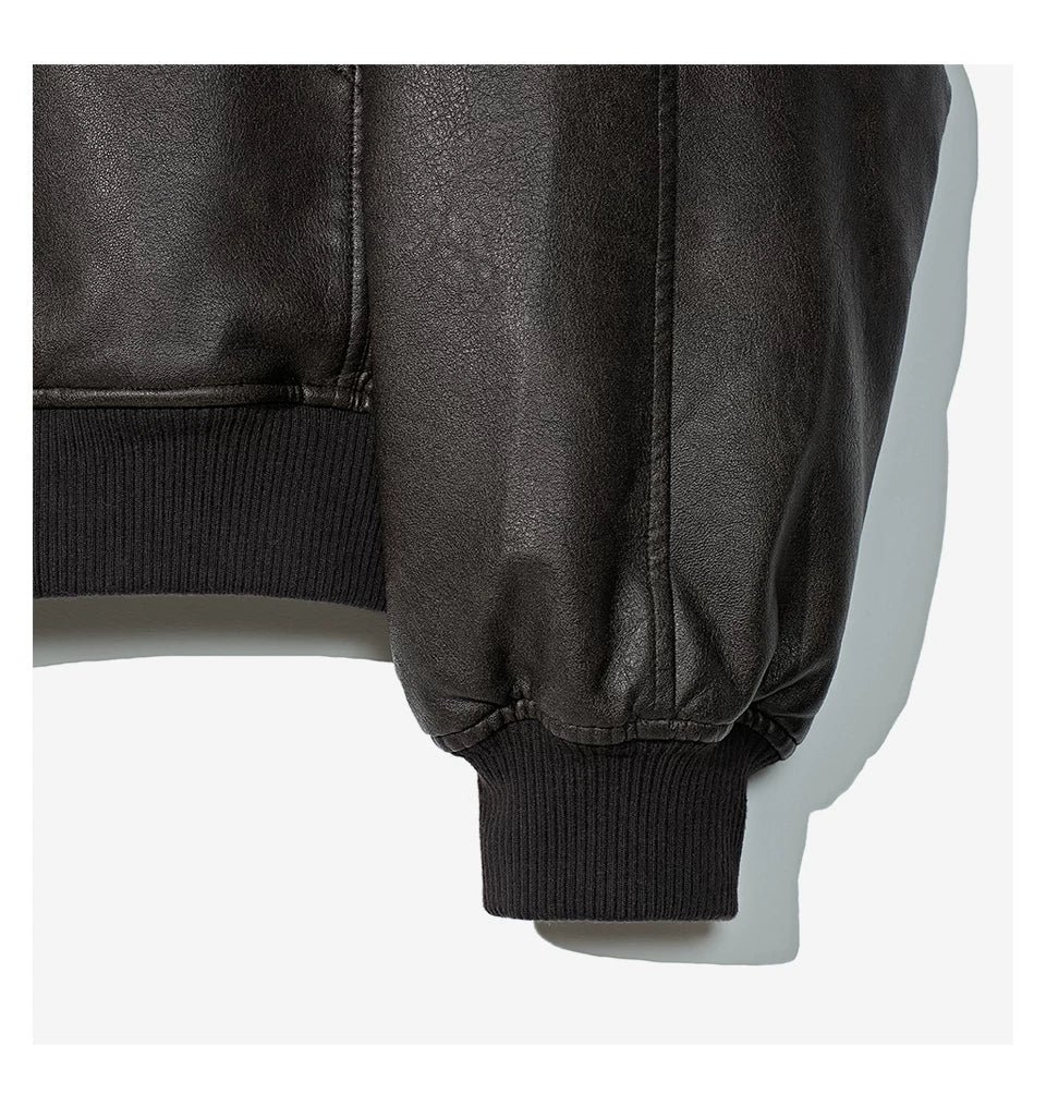 Partimento quilted leather jacket with handmade knit collar, product photo 18