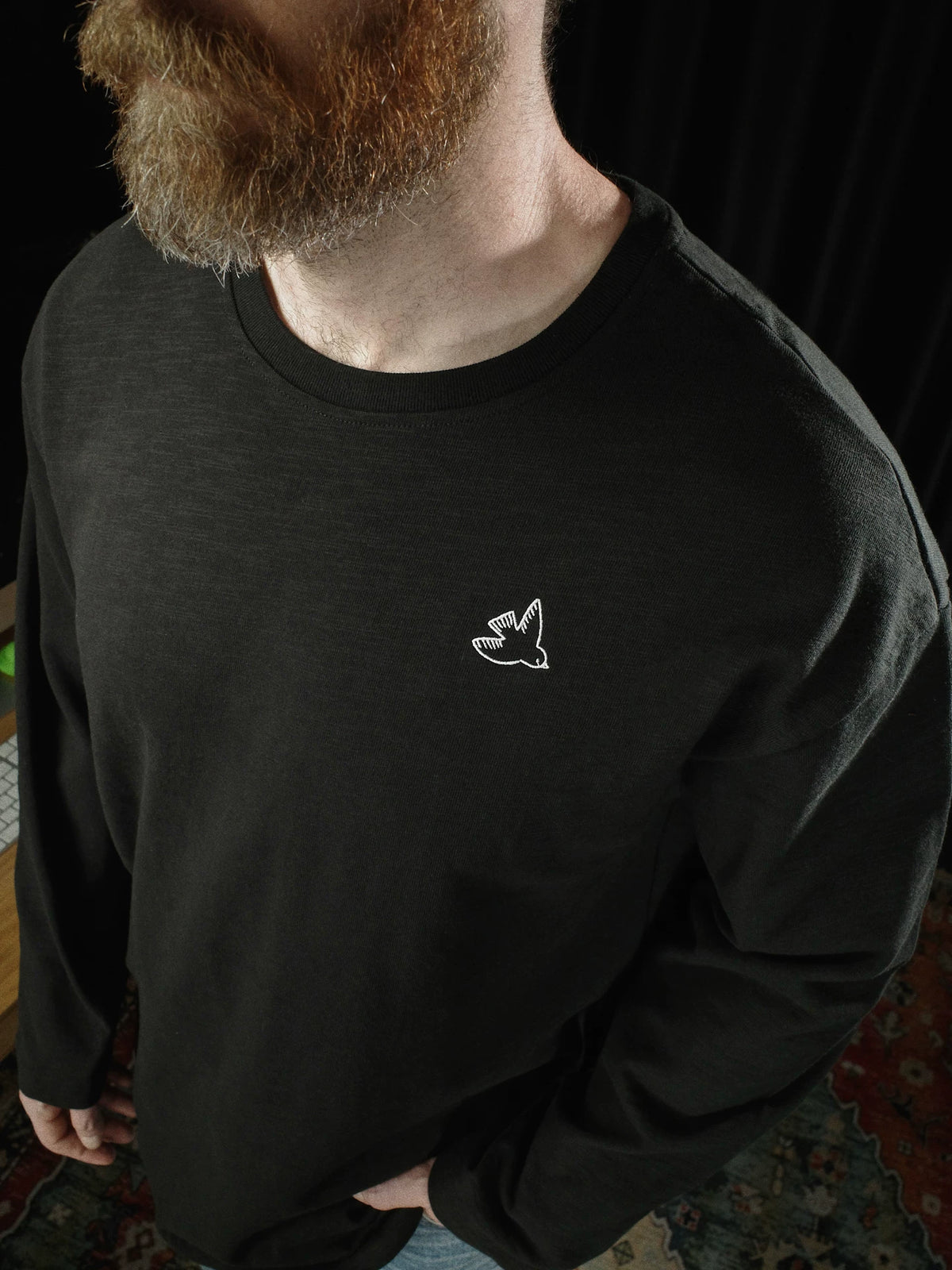 Unisex Peace Dove Embroidered T-Shirt | 280GSM Heavyweight American Vintage Hand Drawn Loose Fit Casual Tee, PII Neutral Retro Short Sleeve Top for Men Women Streetwear Daily Wear Peace Gift