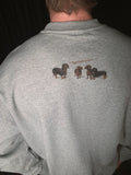 PII Unisex Dachshund Crew Neck Sweatshirt, 400GSM Heavyweight Heather Gray American Vintage Classic Pullover, Soft Warm Retro Casual Top for Dog Lovers Streetwear Daily Fall Winter Wear
