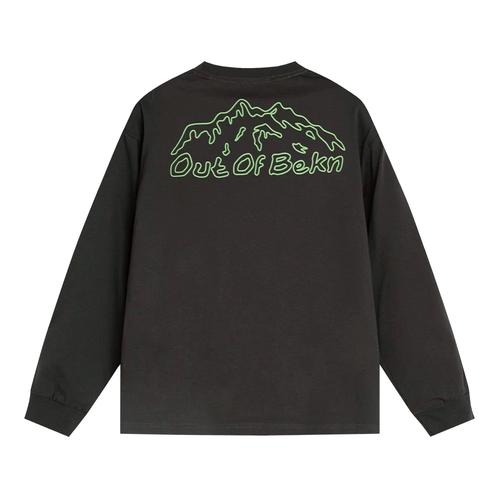 Unisex Gorpcore Long Sleeve T-Shirt, Loose Relaxed Fit Quick Dry Moisture Wicking Outdoor Rock Climbing Hiking Tee, Breathable Casual Mountain Style Athletic Top for Men Women Trekking Camping Daily Wear