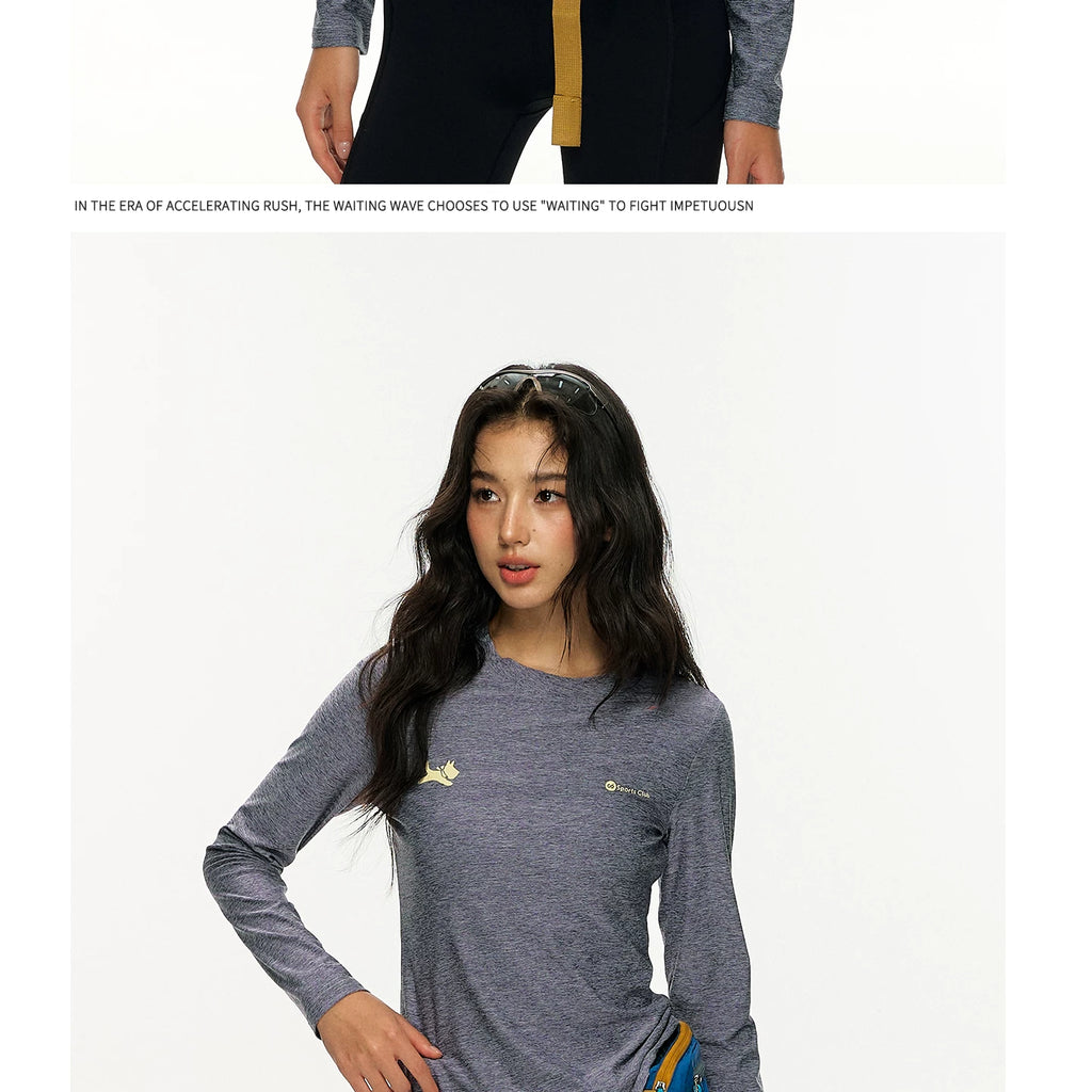 Women's Melange Long Sleeve Top