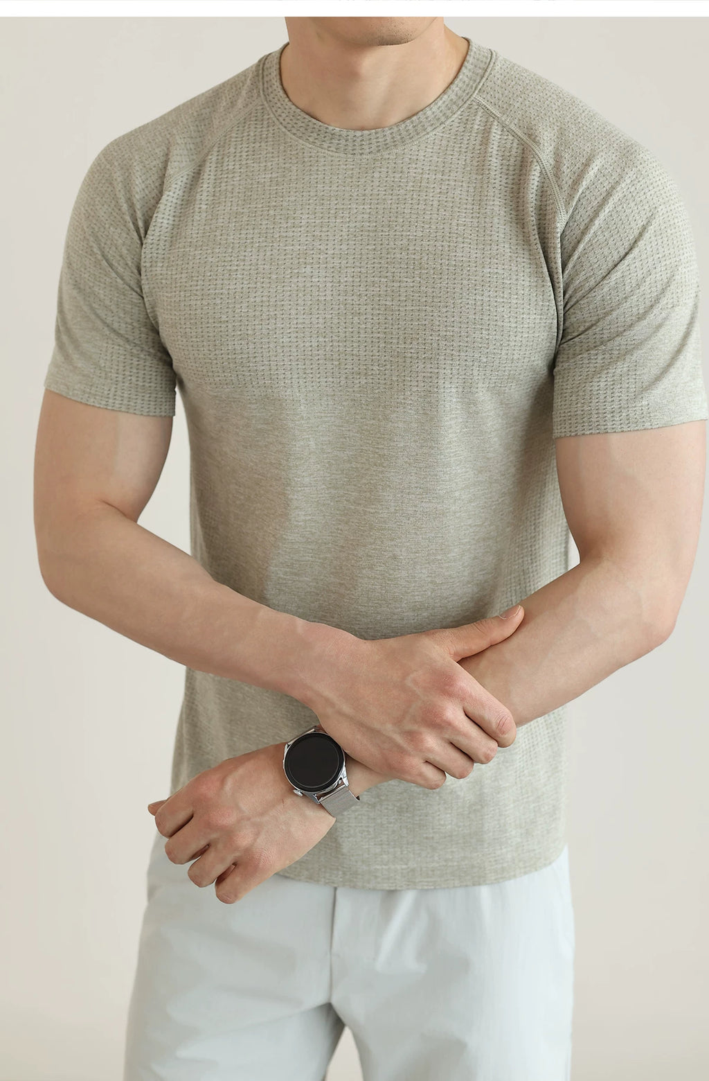 Men's Jacquard Mesh Short Sleeve Tee