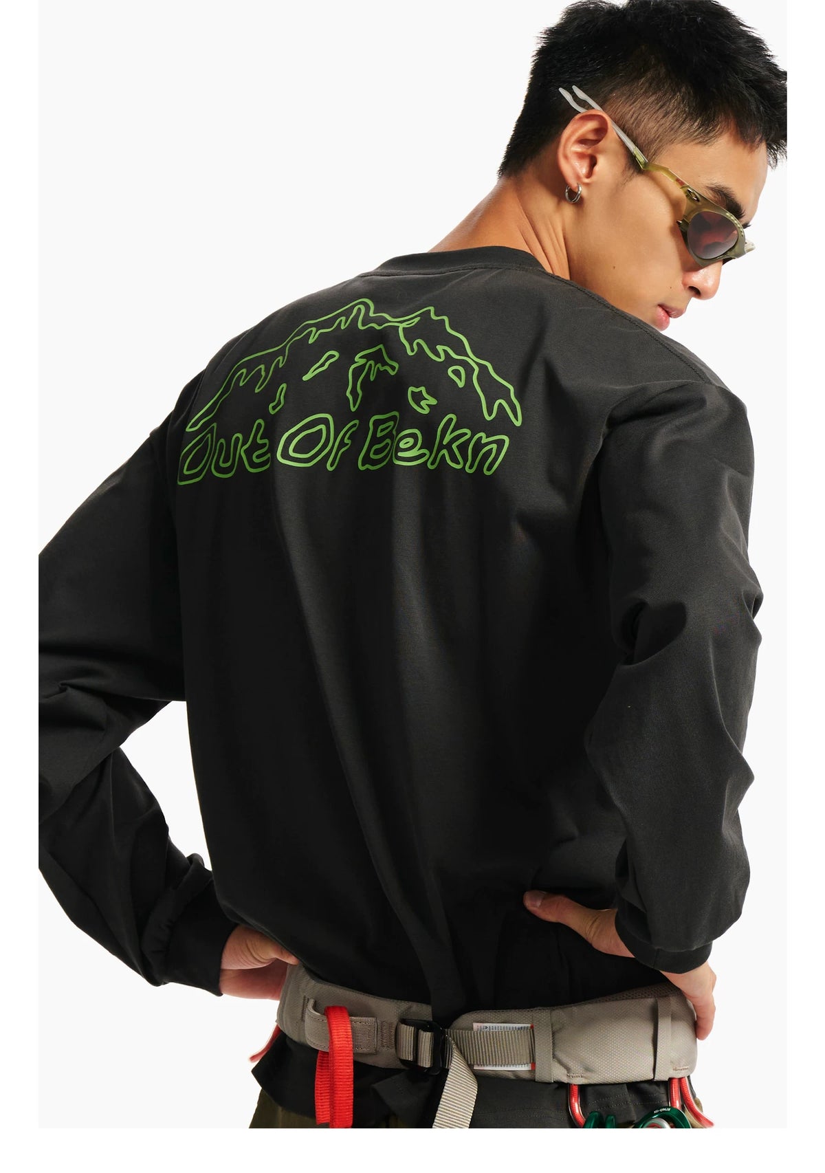 Unisex Gorpcore Long Sleeve T-Shirt, Loose Relaxed Fit Quick Dry Moisture Wicking Outdoor Rock Climbing Hiking Tee, Breathable Casual Mountain Style Athletic Top for Men Women Trekking Camping Daily Wear