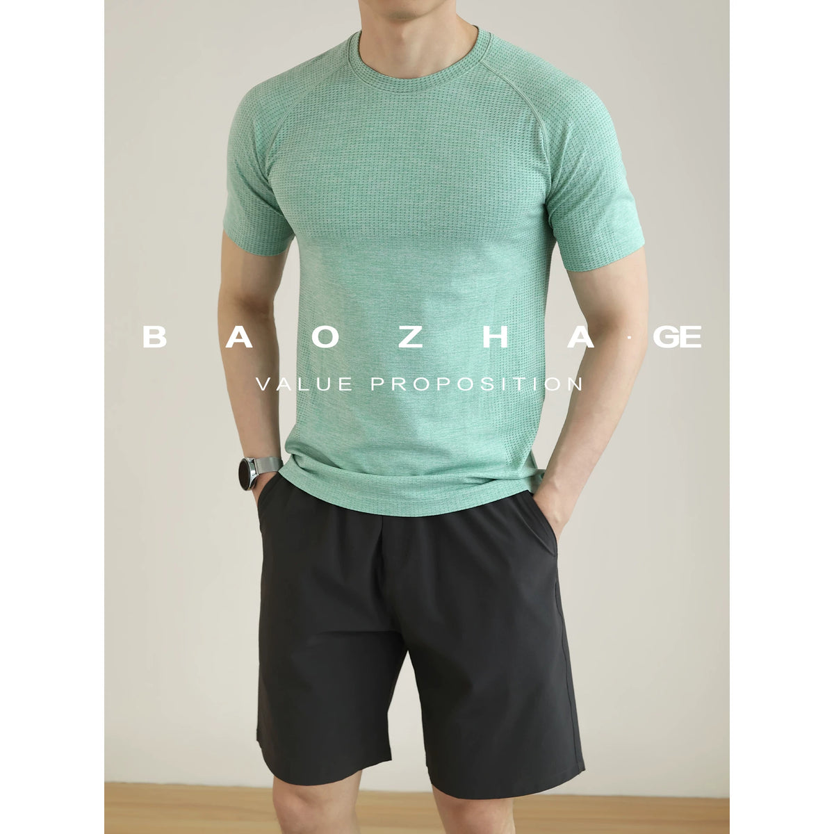 Men's Jacquard Mesh Short Sleeve Tee