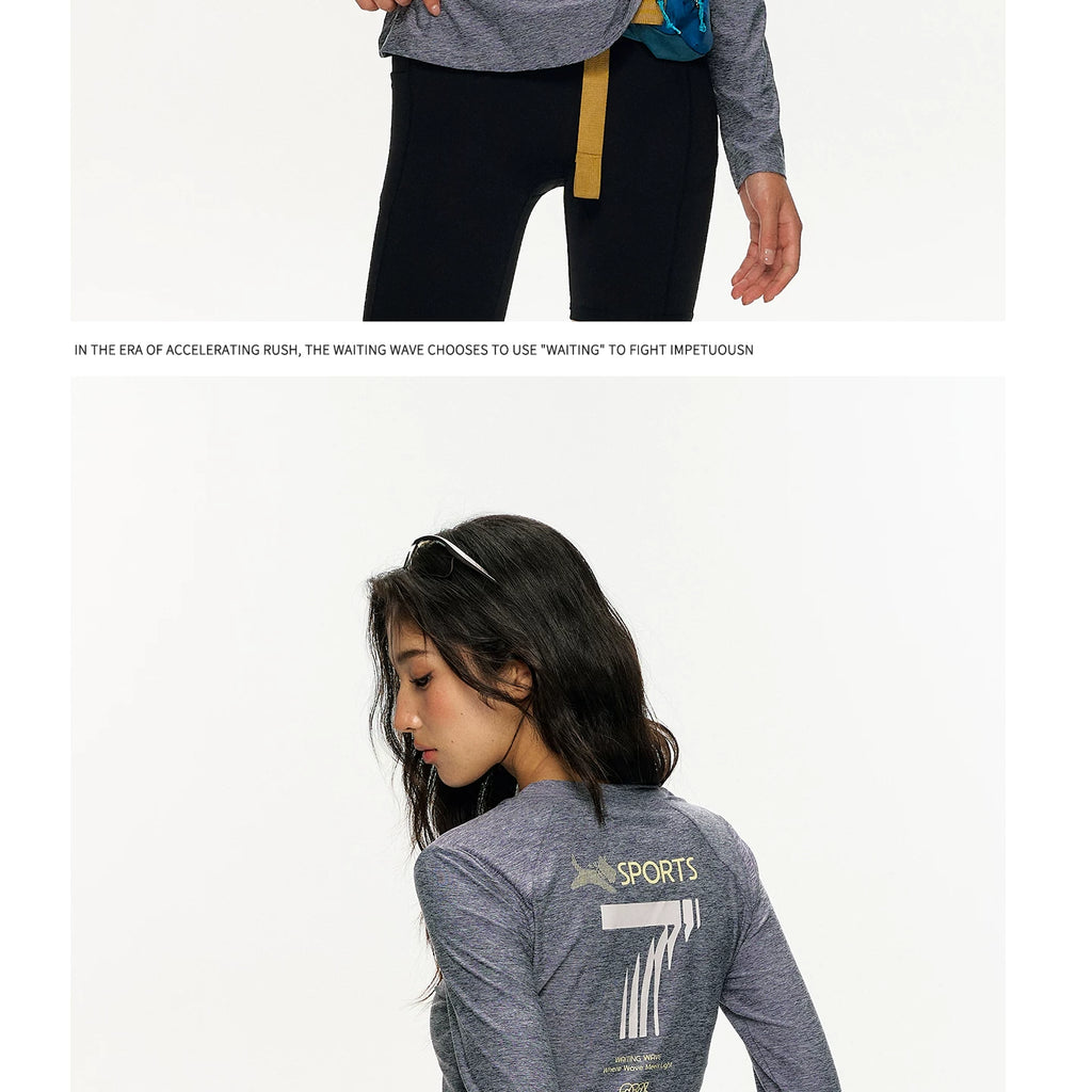 Women's Melange Long Sleeve Top