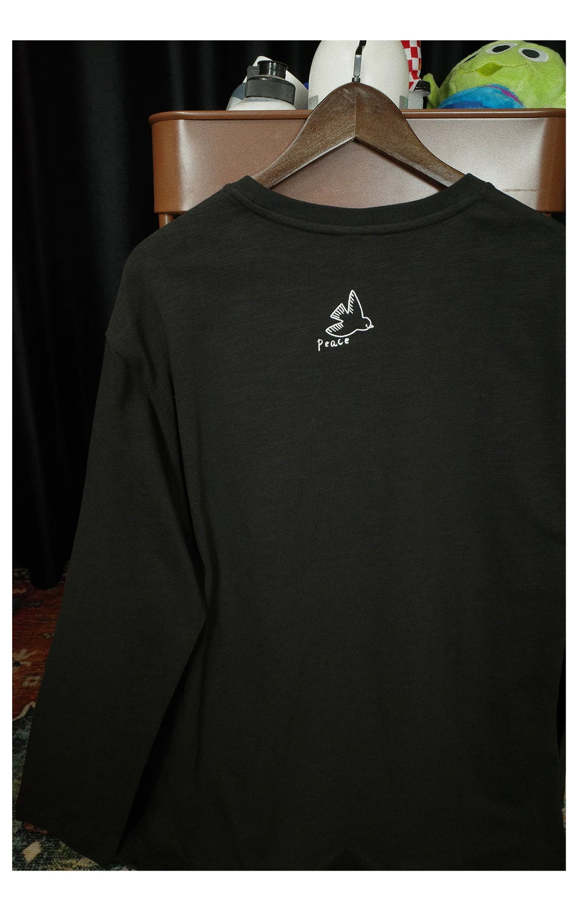 Unisex Peace Dove Embroidered T-Shirt | 280GSM Heavyweight American Vintage Hand Drawn Loose Fit Casual Tee, PII Neutral Retro Short Sleeve Top for Men Women Streetwear Daily Wear Peace Gift