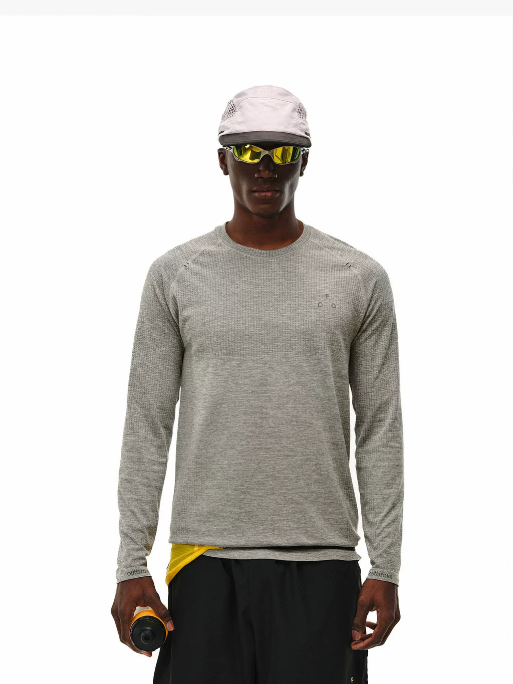 Men's seamless long sleeve athletic tee, lifestyle
