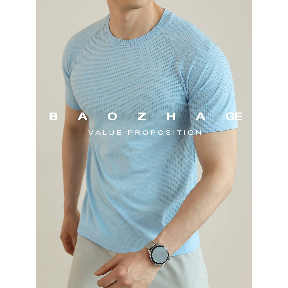 Men's Jacquard Mesh Short Sleeve Tee