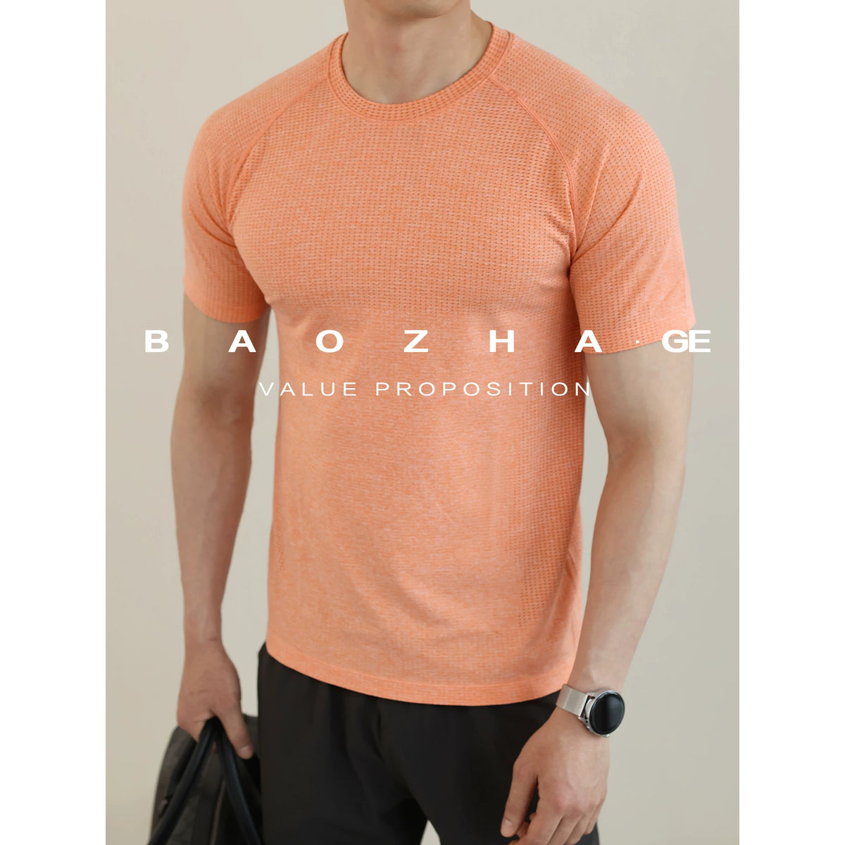 Men's Jacquard Mesh Short Sleeve Tee