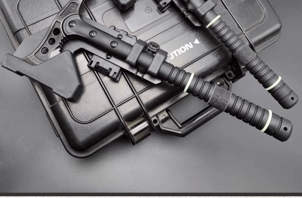 Tactical axe sheath, quick draw holster for engineer hatchet, worn view