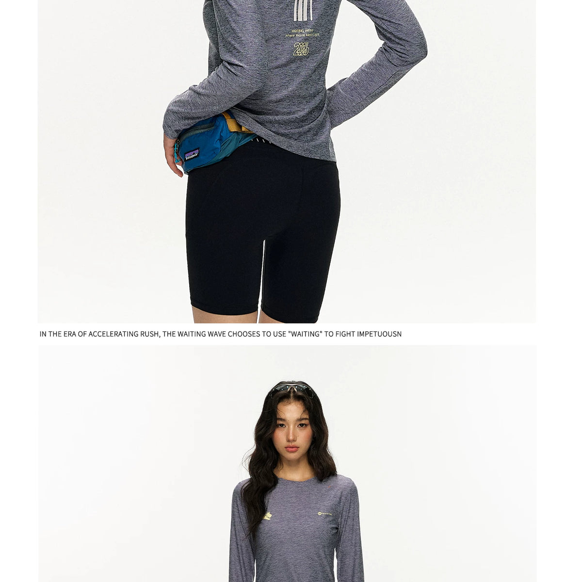 Women's Melange Long Sleeve Top