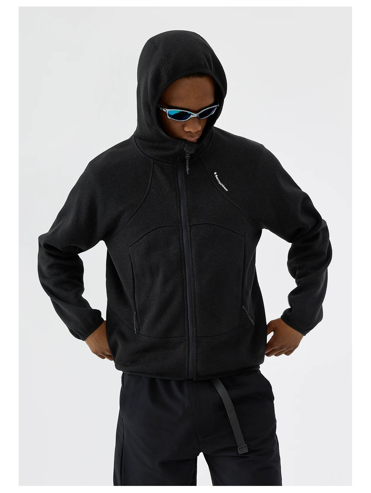 Melange Knit Fleece Hoodie