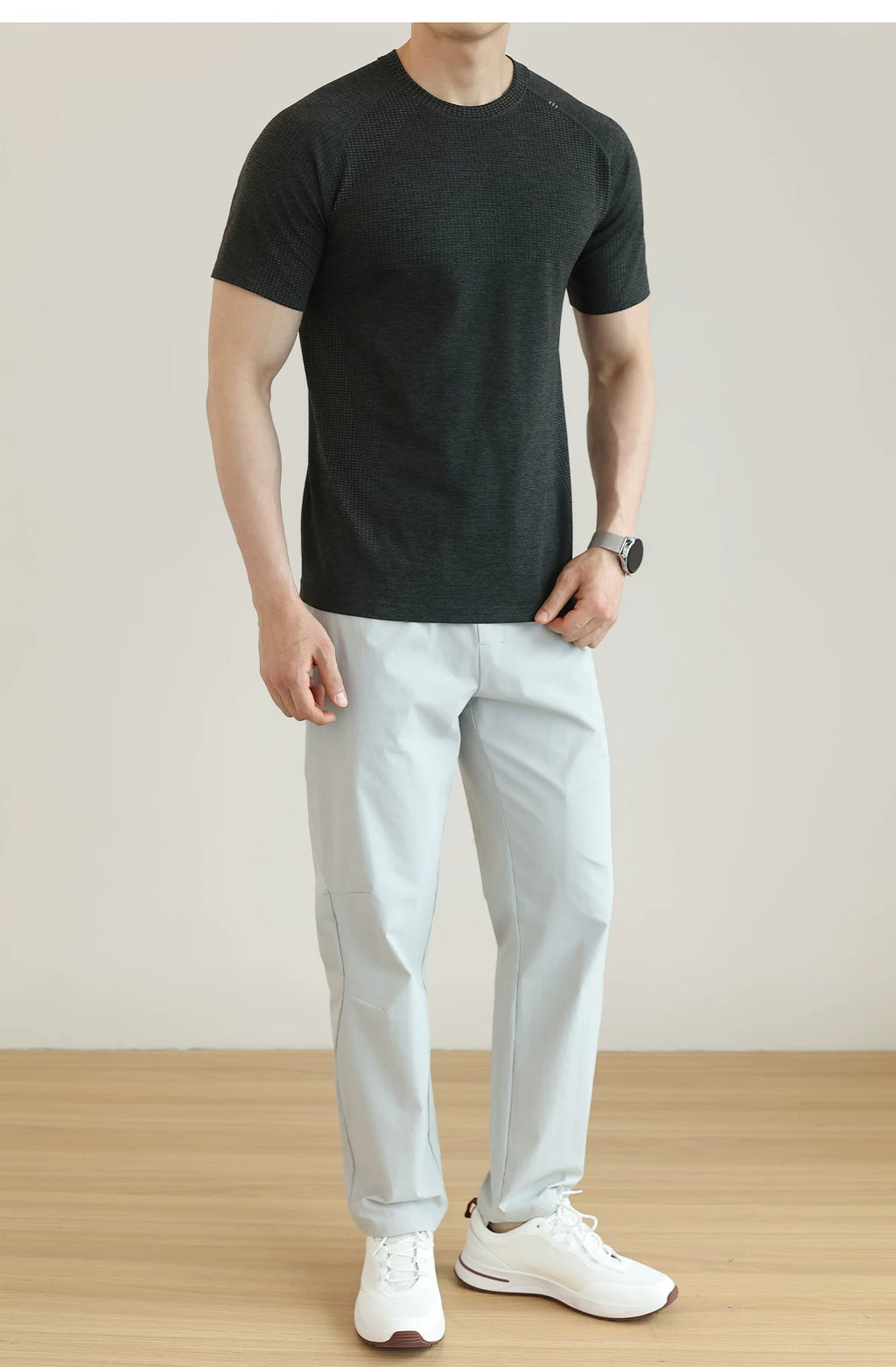 Men's Jacquard Mesh Short Sleeve Tee