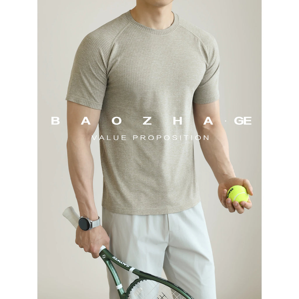 Men's Jacquard Mesh Short Sleeve Tee