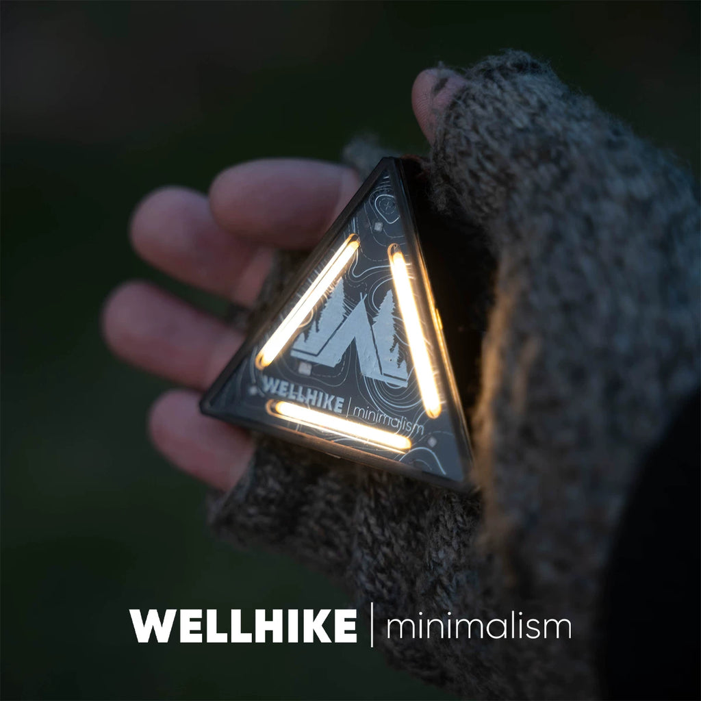 Wellhike tactical triangle light, hanging camping marker lamp, worn view
