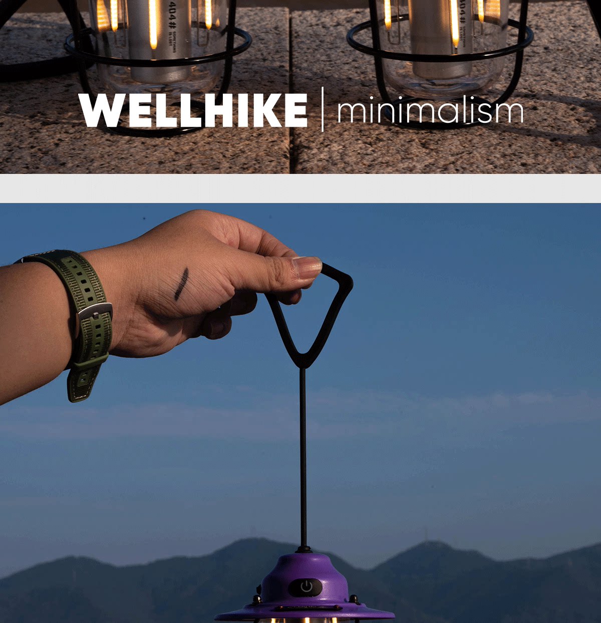 Wellhike mini pinecone camping lantern, rechargeable camp light, product photo 10