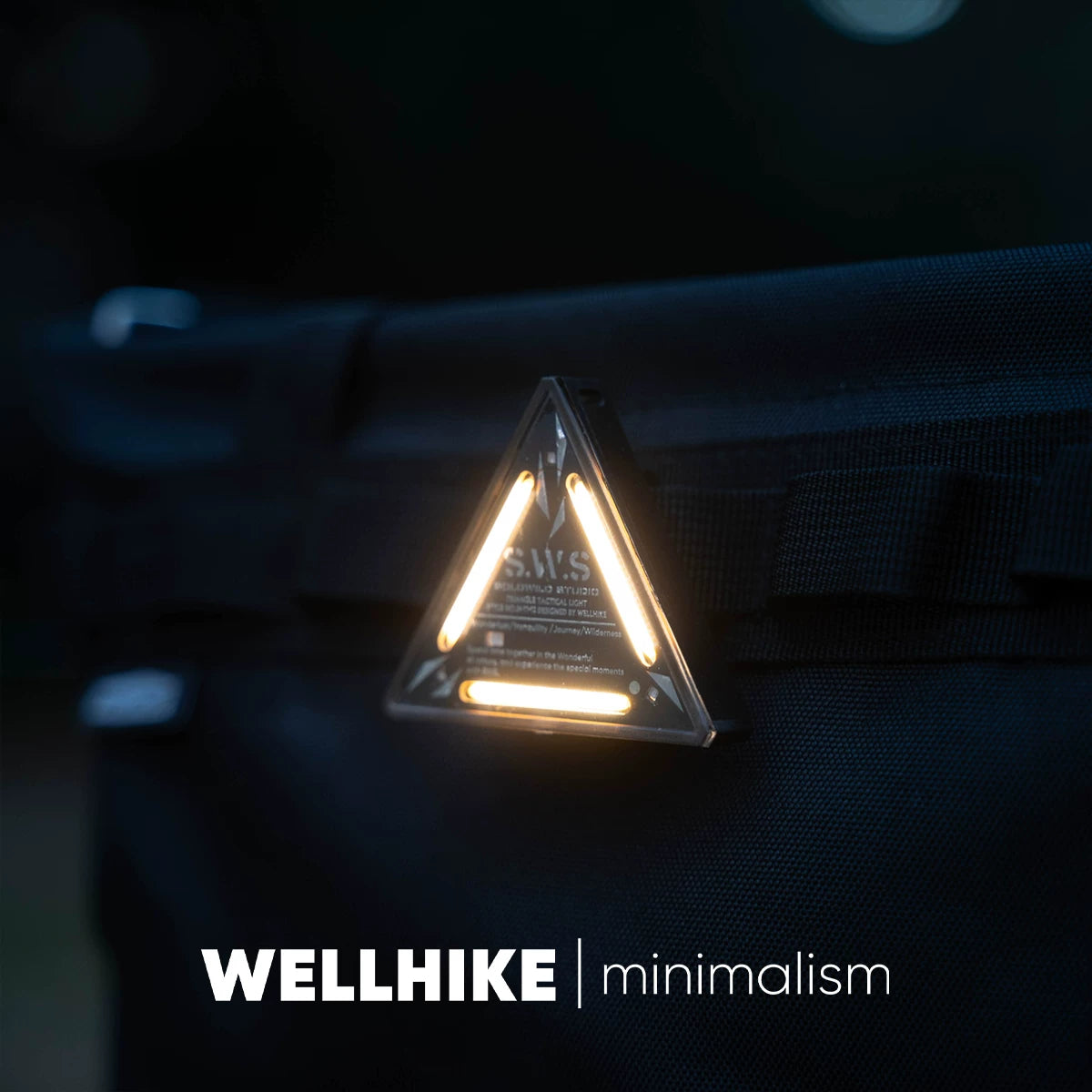 Wellhike tactical triangle light, hanging camping marker lamp, back view