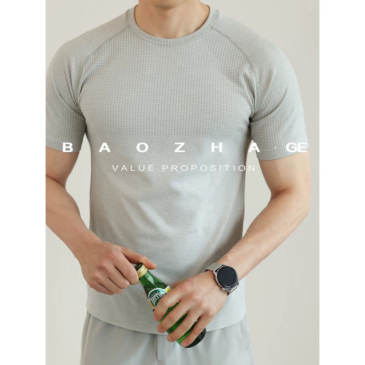 Men's Jacquard Mesh Short Sleeve Tee