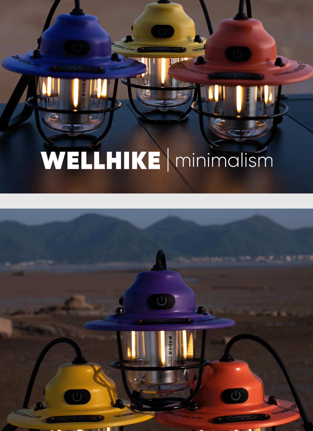 Wellhike mini pinecone camping lantern, rechargeable camp light, product photo 9