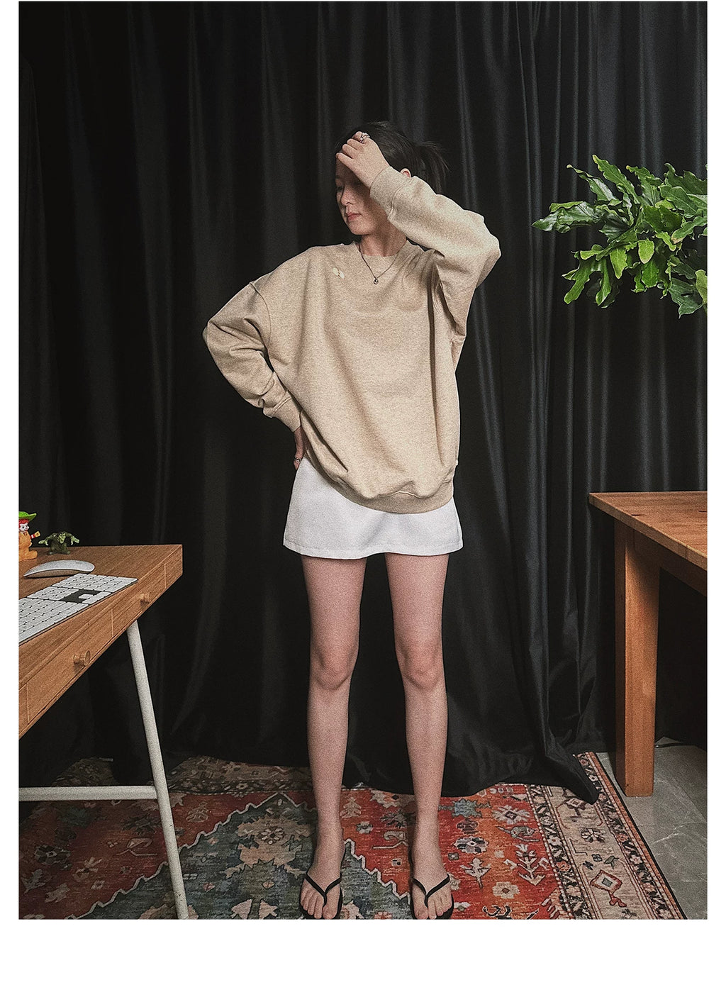 Pixel apple embroidered hoodie, full product view