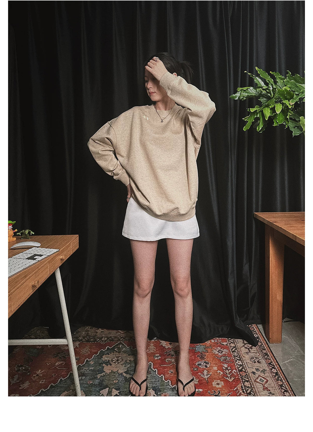 Pixel apple embroidered hoodie, full product view