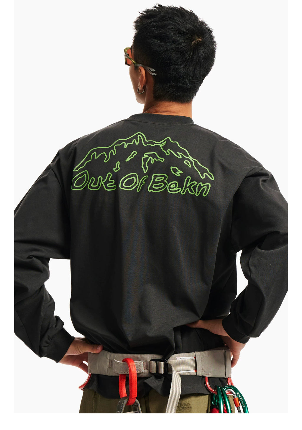 Unisex Gorpcore Long Sleeve T-Shirt, Loose Relaxed Fit Quick Dry Moisture Wicking Outdoor Rock Climbing Hiking Tee, Breathable Casual Mountain Style Athletic Top for Men Women Trekking Camping Daily Wear