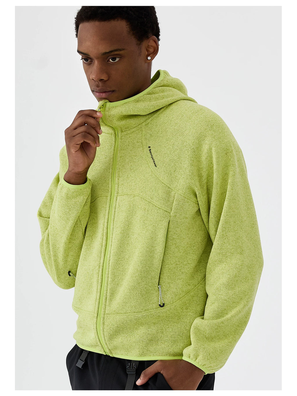 Melange Knit Fleece Hoodie