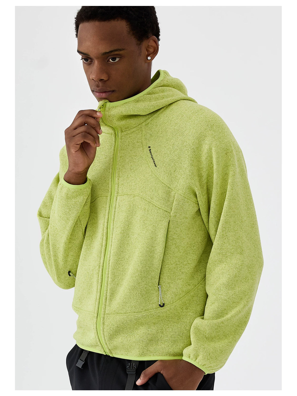 Melange Knit Fleece Hoodie