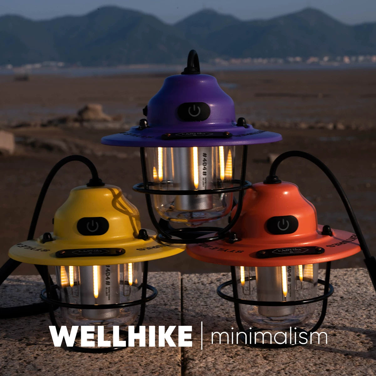 Wellhike mini pinecone camping lantern, rechargeable camp light