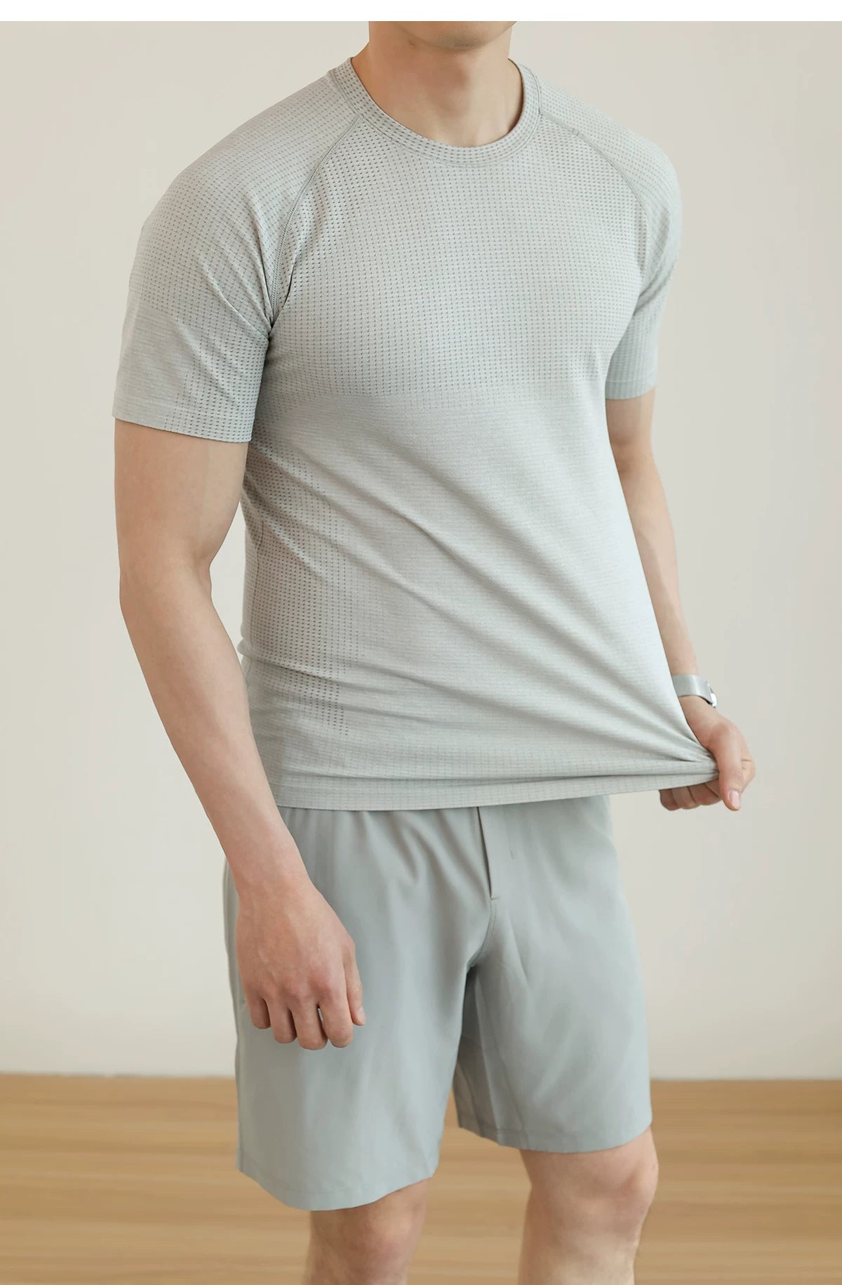 Men's Jacquard Mesh Short Sleeve Tee
