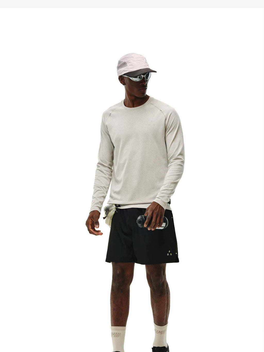 Men's seamless long sleeve athletic tee, back view