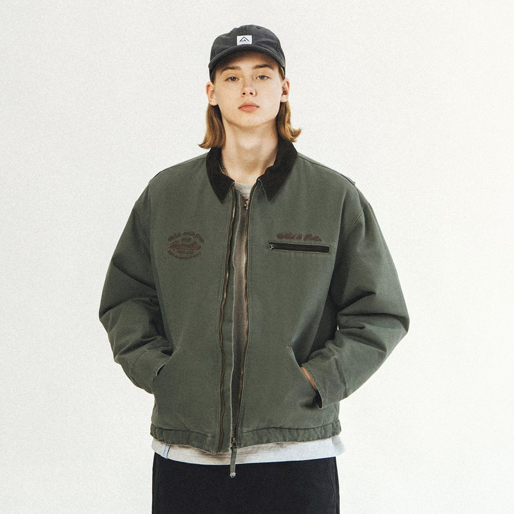 Vintage-style quilted jacket, back view