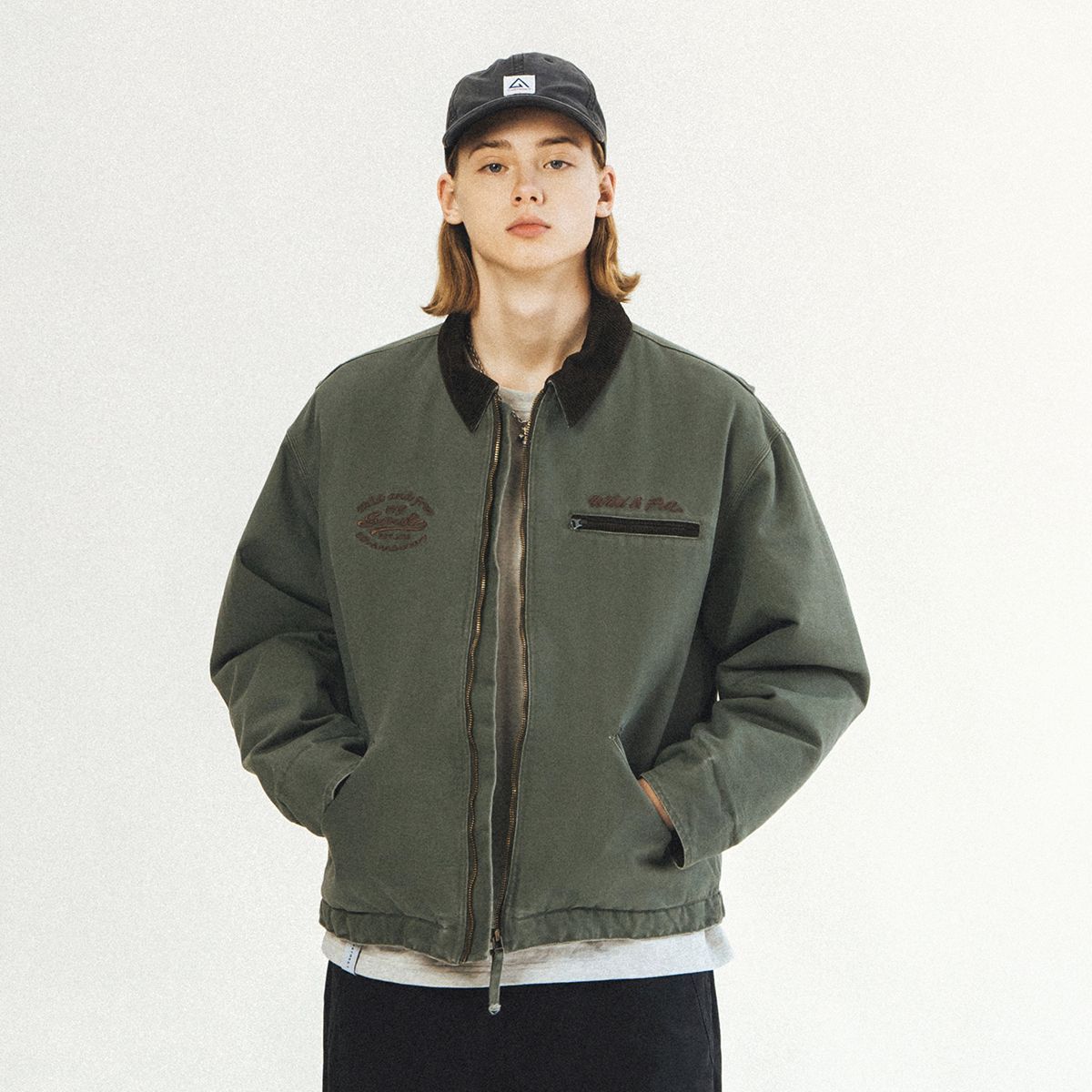 Vintage-style quilted jacket, back view